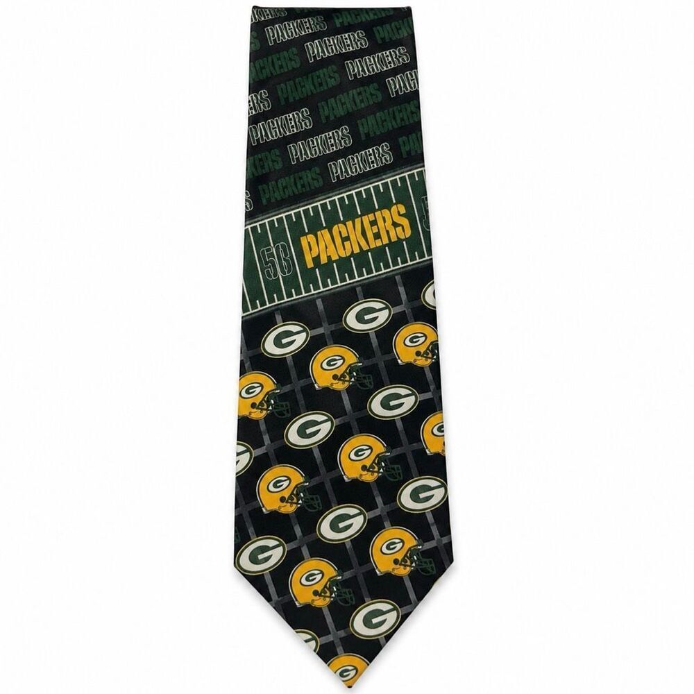 Green Bay Packers NFL Silk Tie Rum Sport Football Logo Men’s Neck Tie NWT